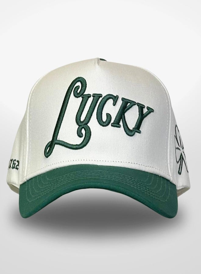 CITRUSY Vintage Seasonal Trucker Hat | Men & Women | Trendy Retro Country Western | Green & Red Trucker Hats | Holiday Merry Christmas St Patricks Day Lucky | Cotton | Snapback (Lucky | Green) - Image 2